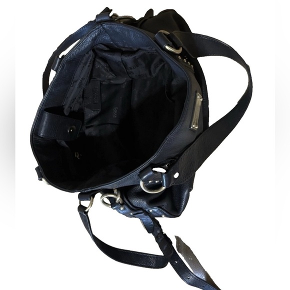 Michael Kors BIG VALLEY Large NS Tote Bag BLACK Leather Gold Tone Handbag - Picture 14 of 16